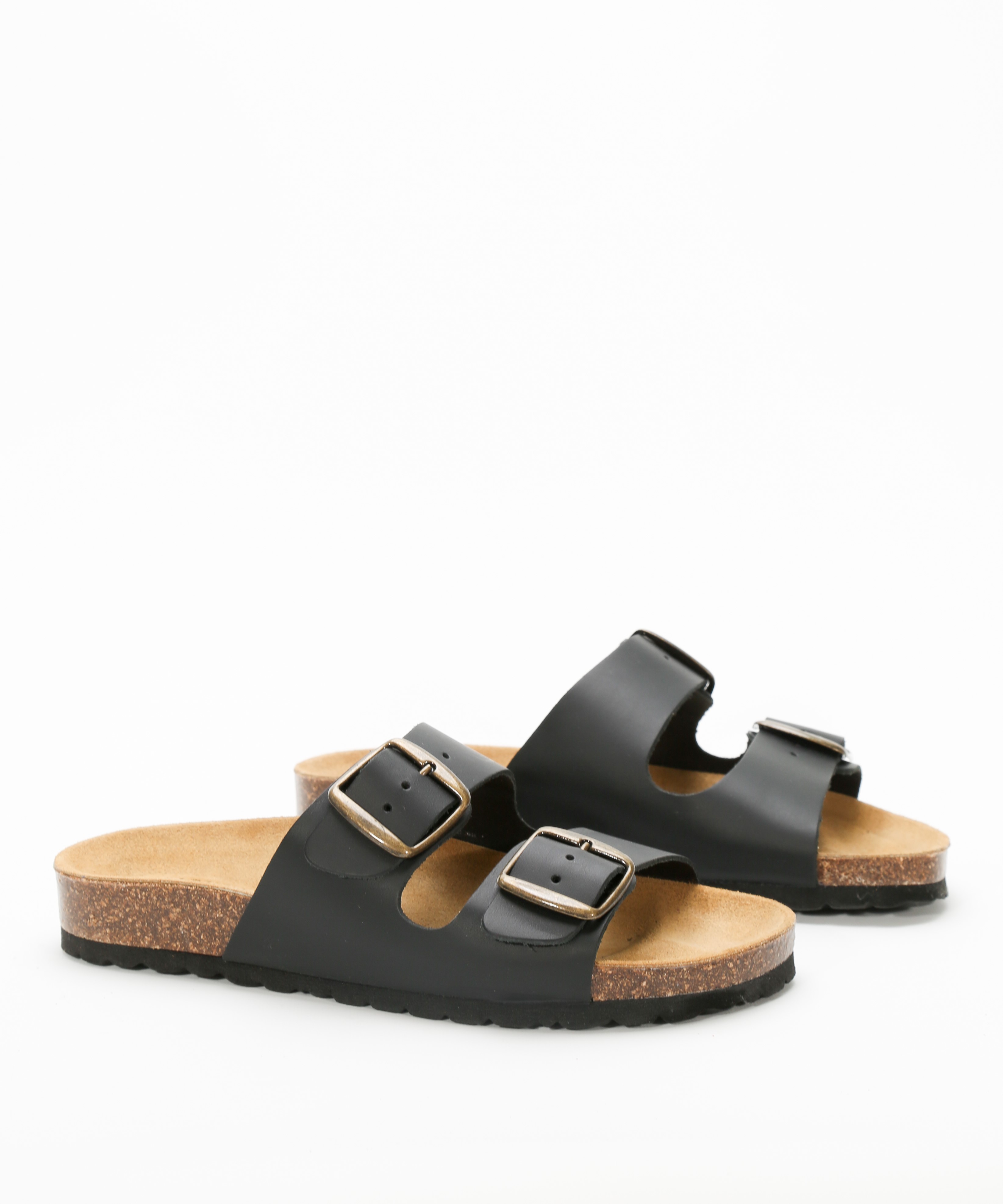 Sandalias de piel planas con hebillas  image number null